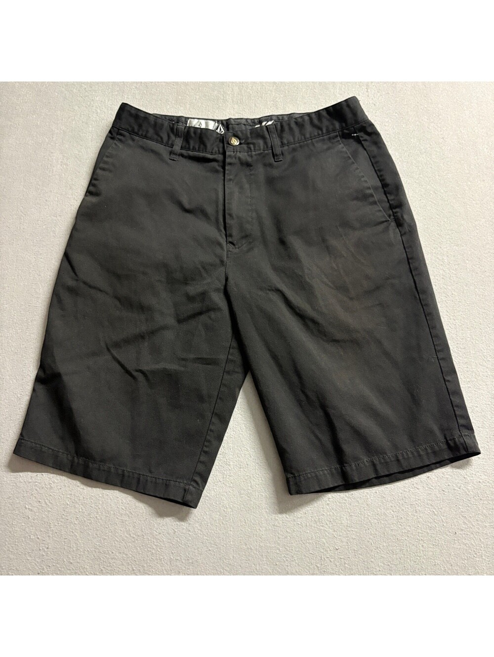 Volcom Stone Corpo Class Chino Shorts Mens 32 Black Cotton Twill Skate Casual